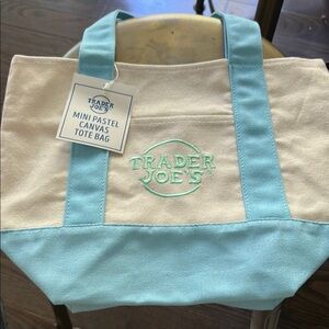 Trader Joe's Mini Pastel Canvas Tote Bag